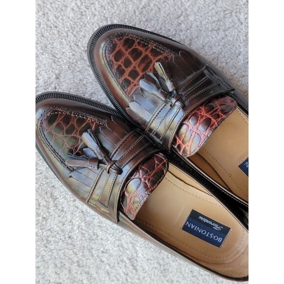 Bostonian Vintage Shoes Leather 90s Florentine Tasseled Sz 8 M Made in Italy - Picture 2 of 8